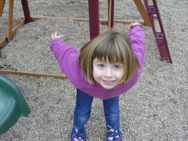 Having fun in the back yard